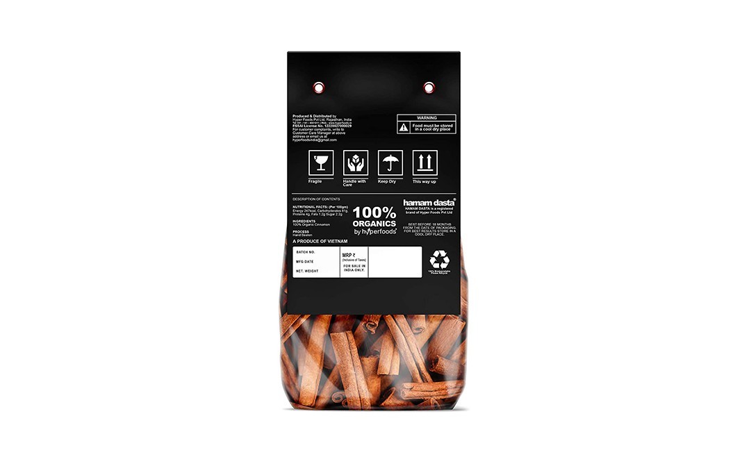 Hamam Dasta Organic Whole Cinnamon    Pack  50 grams